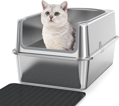 tractor supply stainless steel litter box|stainless steel litter box with lid.